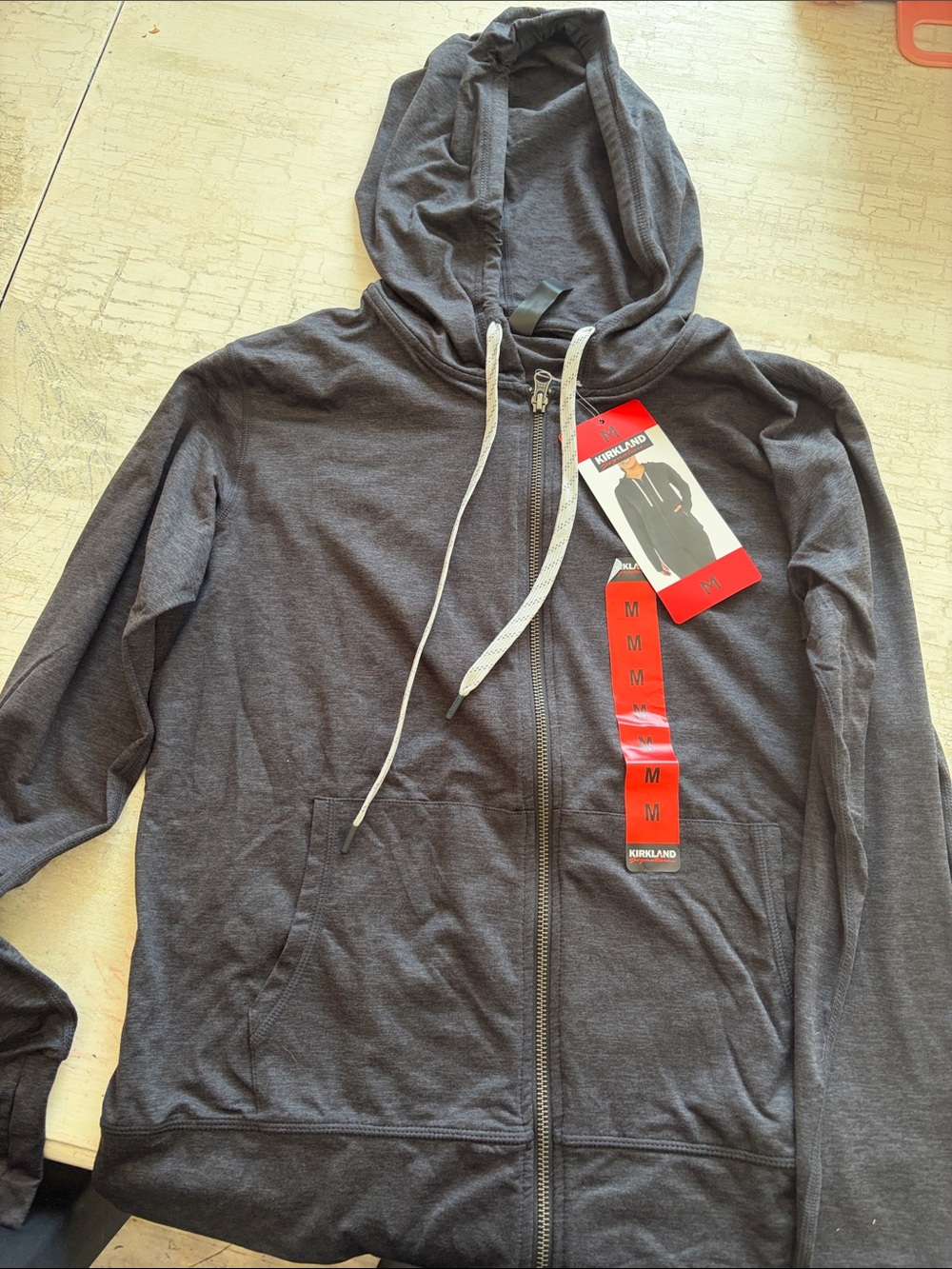 Kirkland Signature Women’s Charcoal Gray Lightweight Full-Zip Hoodie